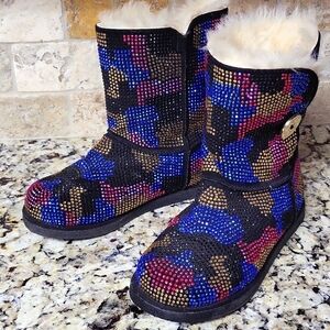 Sheikh Urban Hook Diamond Ankle Boots Size 9.5